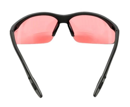 Calabria 91348 Pink FL-41 Tinted BiFocal Safety Glasses +1.50 Fluorescent Blue Light Sensitivity Indoors Outdoor Photophobia - color: Fl-41 Pink