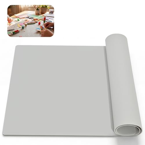 Large Crafting Silicone Mat, 24"x36" x1.5MM Inch Artist Work Mat for Jewelry Making, Epoxy Resin, Painting, Scrapbooking, Heat Resistant Nonstick Surface and Table Protector for DIY, Gray - color: Gray, size: 36" x 24"