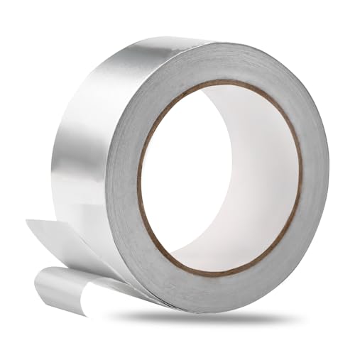 Aluminum Foil Tape Heavy Duty 2 Inch x 99Ft (3.9 Mil), High Temperature HVAC Silver Duct Tape Insulation Adhesive for Metal Repair, Ductwork, Dryer Vent, Patching Hot & Cold Air Ducts