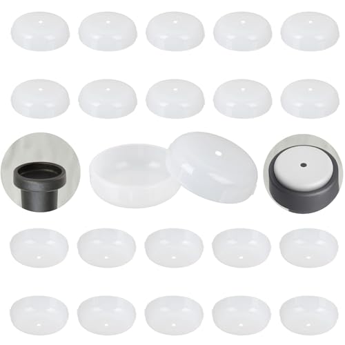 Wrought Iron Patio Furniture Feet Caps - Furnigear 1-1/2" Round Plastic Outdoor Chair Leg Caps, Floor Protectors for Metal Chairs & Tables, Patio Furniture Replacement Rubber Feet (White, 24 Pack) - color: Pearl White, size: 1.5 inch -24 Pack