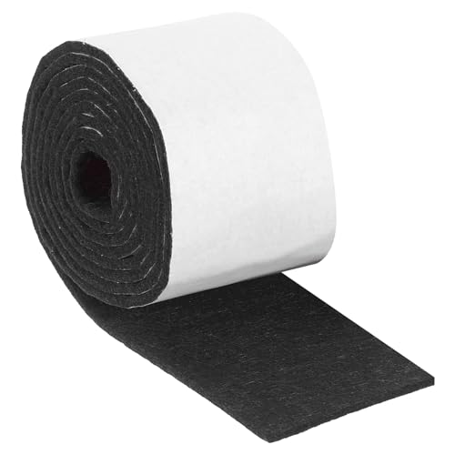 uxcell Felt Strips with Adhesive Backing, 2" x 60" x 0.12" Anti Scratch Furniture Felt Tapes Self-Stick Pads for Protecting Hardwood Floor, Black - color: Black, size: 2"x60"x0.12"