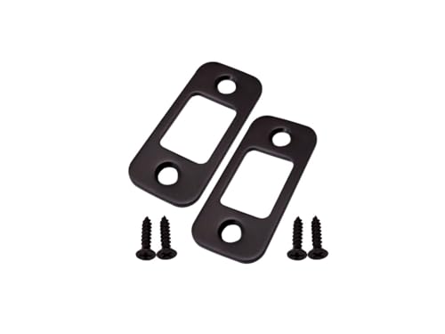 QCAA Solid Brass Deadbolt Strike Plate, Door Backplate, Round Corner, 1" x2-1/4", Oil-Rubbed Bronze(US10B), 2 Pack, Made in Taiwan - color: ORB(US10B), size: 2 Pack
