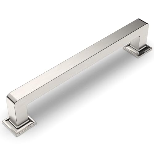 Amerdeco 10 Pack Brushed Satin Nickel Cabinet Pulls 6.3 Inch(160MM) Hole Centers Kitchen Cabinet Handles Cabinet Hardware Kitchen Handles for Cabinets Cupboard Handles Drawer Pulls ZH0019 - color: Brushed Satin Nickel, size: 6.25"/160MM Hole Center