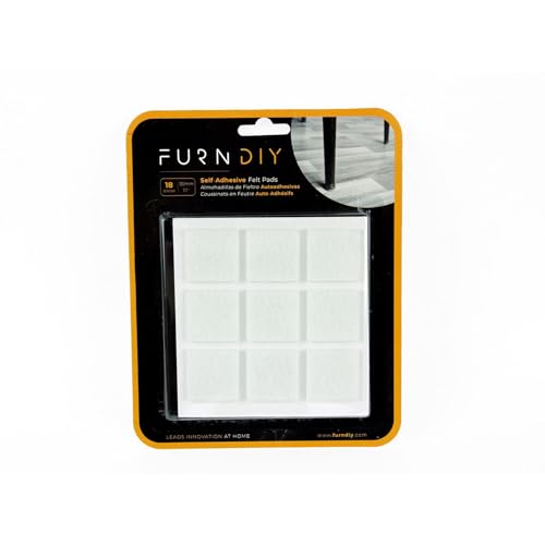 Furndiy Felt Furniture Pads for Hardwood Floors, Self-Adhesive Felt Pad for Chairs & Seat Legs, Easy Slide, Anti Scratch, Noise Stopper, Bumper & Buffer, Floor Protection - Based in USA - 1.18" White - size: 1.18" x 18Pcs White