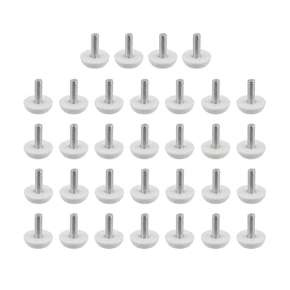 Antrader Furniture Lvelers,M6 x 18mm Table Leg Levelers,Levelling Foot Screw on Furniture Glides Foot Adjuster Mini Adjustable Feet, 23mm Base Diameter,White,32 Pack - color: White, size: M6 x 18mm-32Pcs
