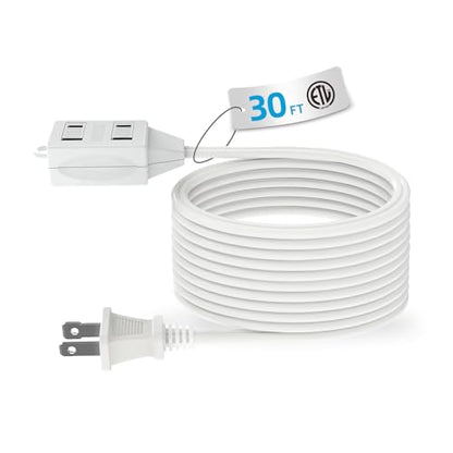 TiFFCOFiO Indoor Extension Cord, 2 Prong 12 Feet Extension Cord, 3 Polarized Outlets with Safety Slide Windows,13A/1625W, 16 AWG, 1 Pack (30FT, 1PACK) - size: 30FT, 1PACK