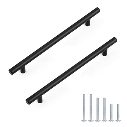 Probrico 5 Pack Stainless Steel Kitchen Cabinet Handles 8.8inch(224mm) Hole Centers,Matte Black Dresser Drawer Pulls,Euro Style Pull Handle 11.3inch Length - size: Center to Center: 8-4/5 inch