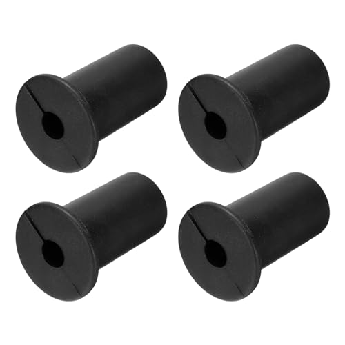UXCELL 4Pcs Wall Grommet Kit - 3/4" Silicone Cable Bushing with 7mm Hole, Black - color: Black