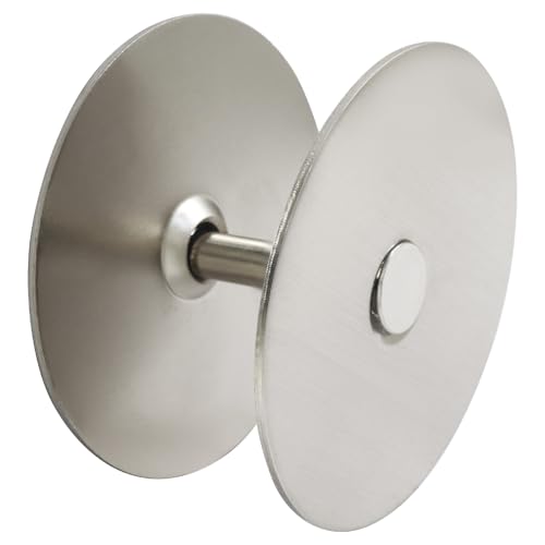 1 Pack Door Hole Cover Plate, 2-5/8" Diameter Deadbolt Cover Plate with 1.6" & 1.2" Screws + 0.7" Nut for Enhanced Home Security, Privacy and Aesthetic Security (Silver) - color: Silver, size: 1 Piece