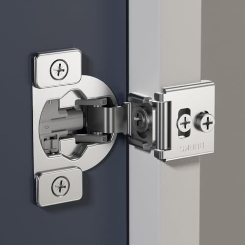 Burks Hinges 4 Pack 1 1/4'' Overlay Soft Close Hinges for Kitchen Cabinets - Stainless Steel, Anti-Rust, Self Closing Concealed Hinges, Installation Instruction and Screws Included - size: 1 1/4'' Overlay