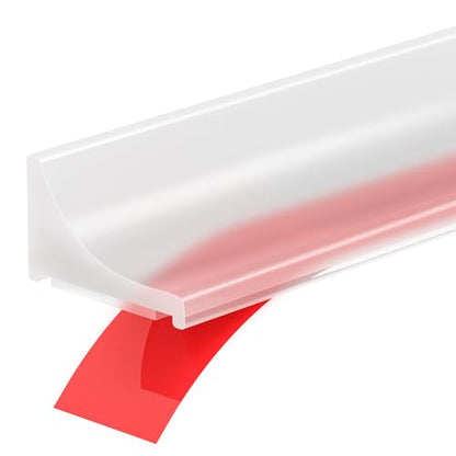 98Inch Shower Threshold Water Dam, Self-Adhesive Silicone Shower Barrier Water Stopper Shower Door Bottom Seal Strip Shower Splash Guard for Bathroom Kitchen Bathtub - color: Transparent, style: 98 inch