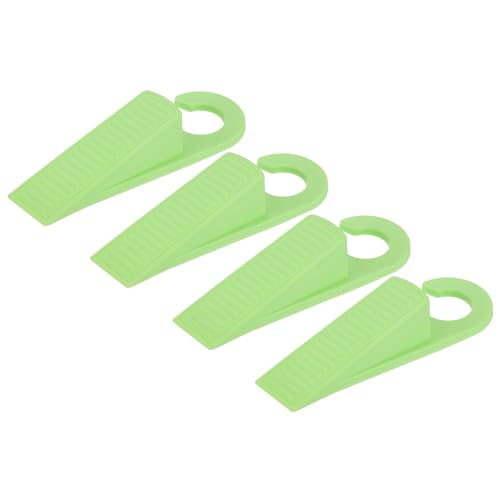 uxcell 4 Pcs Door Stoppers for Bottom of Door, 28mm/1.10 Inch Door Stops, TPR Rubber Door Stopper Wedge Anti Slip, Window Stopper Door Stackable, Green - color: Green