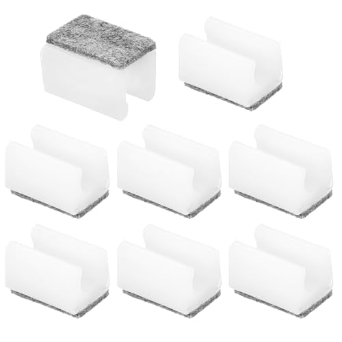 PATIKIL 8pcs Rectangle Chair Leg Cover with Felt Pad, 10mm Slide Smoothly No Scratches No Noise Furniture Feet Hardwood Protectors Tips Floor Glides Tubing Caps for Office,White Grey - color: White Grey, size: 10MM