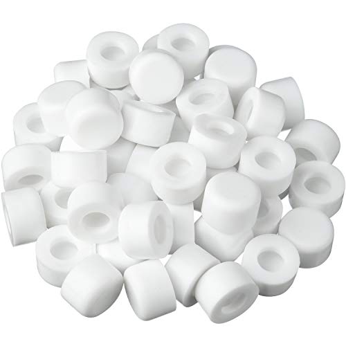 Outus 50 Pcs Door Stop Tips 0.32 Inch Doors Stopper Bumper Replacement Caps Rubber Door Stop Stud Tips Spring Hinge Pin Doors Stops for Wall and Floor Protection Universal Size (White) - color: White