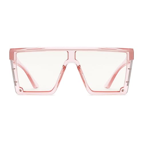 Z87 Safety Glasses – Photochromic Blue Light Blocking UV400 Sunglasses, Impact Resistant Work & Outdoor Eyewear - color: Clear Pink