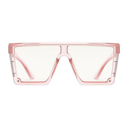 Z87 Safety Glasses – Photochromic Blue Light Blocking UV400 Sunglasses, Impact Resistant Work & Outdoor Eyewear - color: Clear Pink
