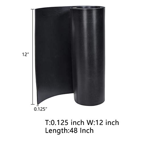TORRAMI Neoprene Rubber Sheet Roll 1/8 (.125) Inch Thick x 12 Inch Wide x 48 Inch Long for DIY Gaskets, Pads, Seals, Crafts, Flooring,Cushioning of Anti-Vibration, Anti-Slip - size: 12" Wide X 48" Long, style: 1/8 (.125)" Thick