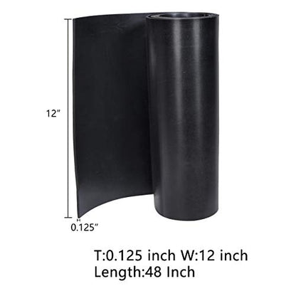 TORRAMI Neoprene Rubber Sheet Roll 1/8 (.125) Inch Thick x 12 Inch Wide x 48 Inch Long for DIY Gaskets, Pads, Seals, Crafts, Flooring,Cushioning of Anti-Vibration, Anti-Slip - size: 12" Wide X 48" Long, style: 1/8 (.125)" Thick