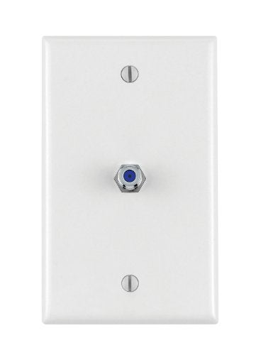 Leviton Midsize Video Wall Jack, F Connector, 40539-MW, White - size: Midsize