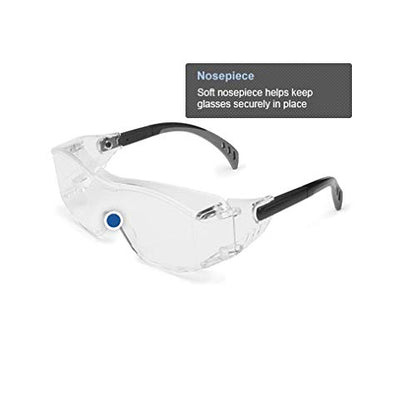 Gateway Safety 6980 Cover2 Safety Glasses Protective Eye Wear - Over-The-Glass (OTG), Clear Lens, Black Temple - color: Clear, size: 1 Pair