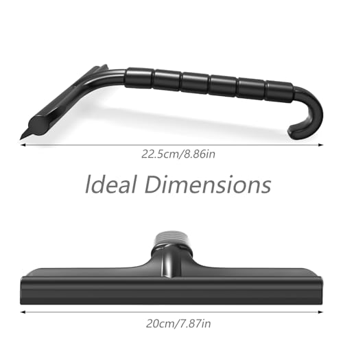 All-One-Piece Shower Squeegee for Glass Doors, Silicone Bathroom Squeegee for Shower Glass, Window Tool for Tile Walls, Mirrors, Kitchen and Car, Hand Small Scraper(7.87in-Black)