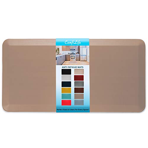 ComfiLife Anti Fatigue Floor Mat – 3/4 Inch Thick Kitchen Mats for Floor, Standing Desk Mat, Kitchen Rug – Comfort at Home, Office – Durable – Stain Resistant – Non-Slip Bottom (20" x 39", Beige) - color: Beige, size: 20" x 39"