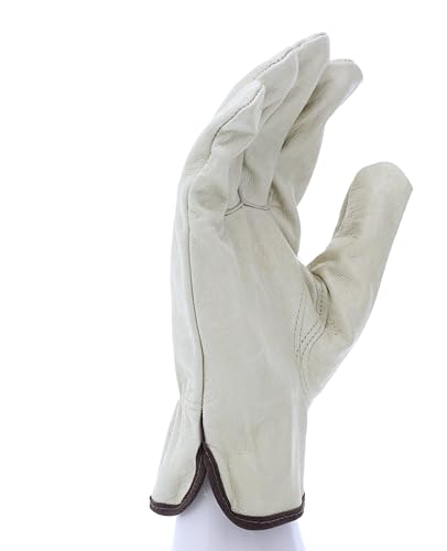 MCR Safety 3401XL Grain Pigskin Driver Regular Grade Gloves with Keystone Thumb, Yellow, Men's X-Large, 1-Pair - size: X-Large