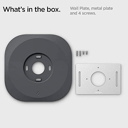Spigen Wall Plate Designed for Google Nest Thermostat Wall Plate (Included Metal Plate and 4 Screws) - Charcoal Gray - color: Charcoal Gray