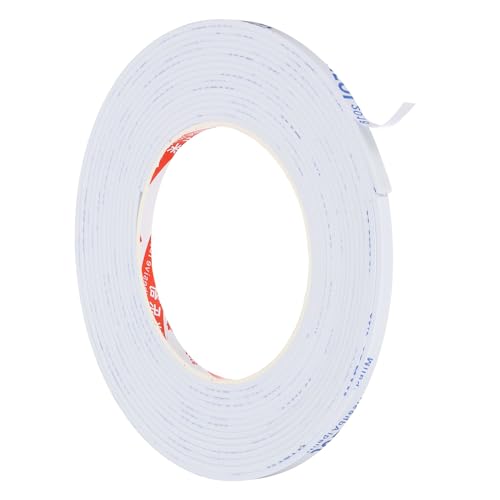 PATIKIL 5m/16.4ft Sealing Foam Tape, 5mm Wide 2mm Thick Single Sided Weather Stripping Door Furniture Seal Strip for Window Pipes Insulation, White - color: White, size: 5m*5mm*2mm