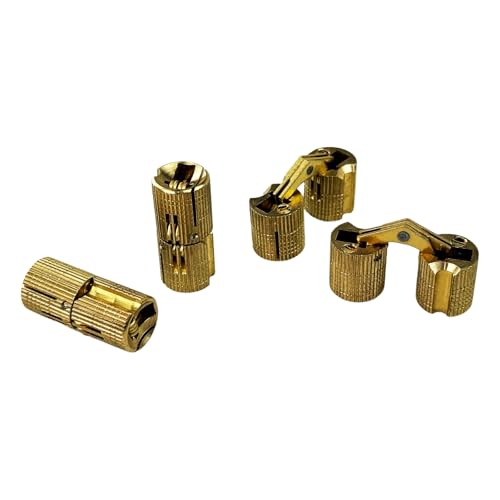 10Pcs Brass Barrel Hinges, Invisible Cabinet Furniture Hinges with 180 Degree Opening Angle, Hidden Box Hinges for DIY Jewelry Box Hand Craft (M14x31mm) - color: M14x31mm