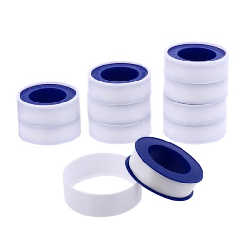 20pcs PTFE Thread Seal Tape, W:12mm L:10m Long,Thread Adhesive Plumbing Tape for Home Use