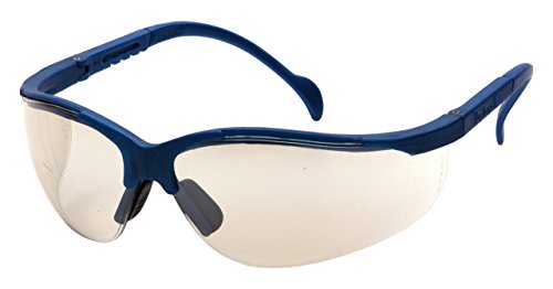 Pyramex Venture II Safety Eyewear, Indoor/Outdoor Mirror Anti-Fog Lens - color: I/O Mirror Lens/ Metallic Blue Frame