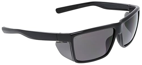 MCR Safety SR212 Swagger SR2 Safety Glasses with Thermo Plastic Rubber Nose Pads and Detachable Side Shields, Black Frame, Gray Lens - color: Black Frame (Gray Lens)