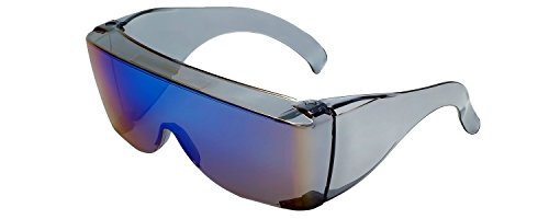Calabria 3000 Fitover Safety Glasses with Uni-Lens – [Blue] Wrap Around Eye Protection | Anti-Fog Scratch Resistant | Protective Eyewear - color: Blue
