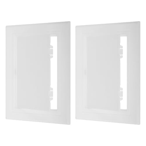 PATIKIL 8x6 inch(195x145mm) Removable Hinged Access Panel, 2 Pcs ABS Plumbing Access Doors Easy Wall Hole Cover for Drywall Plumbing Electrical Cables Wiring, White - color: White, size: 8x6 inch(195x145mm)