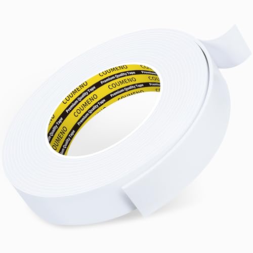 Single-Sided Adhesive EVA Foam Tape 1in x16.4FT,White Foam Weather Stripping,Door Seal & Window Insulation Tape,Waterproof Sound Proof Seal Strip for Doors,Windows,Garage Door & Gap Sealing - size: 1in x16.4FT