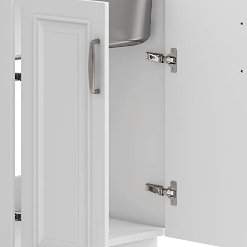 SIMPLIHOME Darwin All-in-One 24 inch Wide Utility Sink and Laundry Cabinet in Pure White Finish, Transitional Stainless Steel Sink Cabinet for Laundry Rooms with High-Arch Chrome Faucet and Storage - size: 24 Inch, style: Stainless Steel Sink