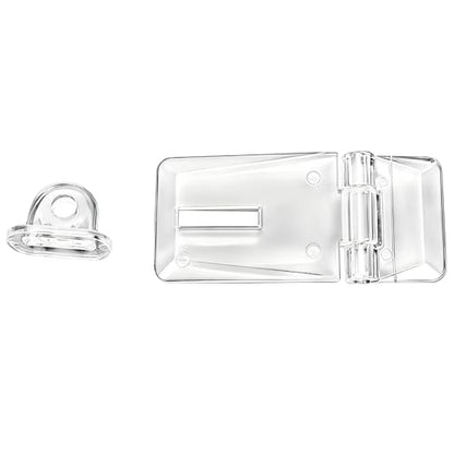 2.2 Inch Crystal Clear Acrylic Hinge Latch with Buckle, 4Pcs Transparent Lock Hasp for Small Cabinet Doors, Drawers, Jewelry Box, and DIY Craft Projects