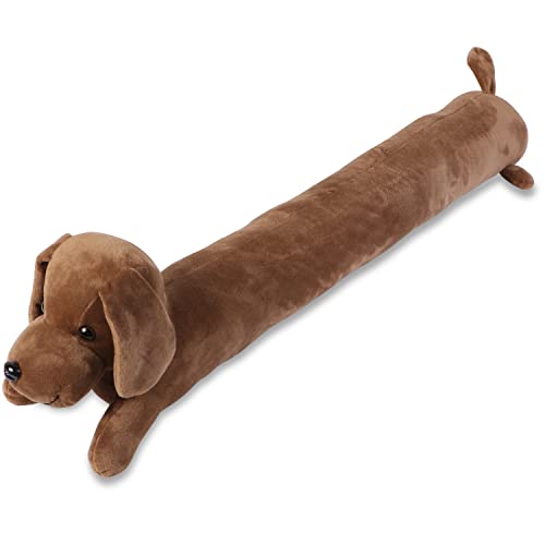 Dog Under Door Draft Stopper Heavy Duty, 3LB 36 Inch Decorative Fabric Door Draft Blocker, Animal Weather Stripping Sound Proof Bottom Seal, Save Energy Reduce Noise Air Stopper Guard - color: Coffee Shar Pei