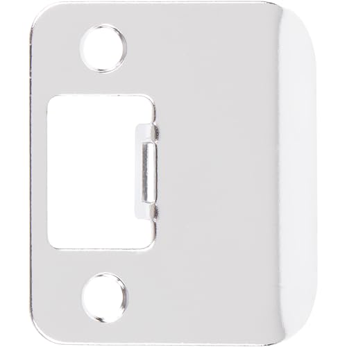 Round Corner Extended Lip Strike Plate, 2-1/4" x 1-1/2", (2" Overall Length), Polished Chrome by Stone Harbor Hardware - color: Polished Chrome
