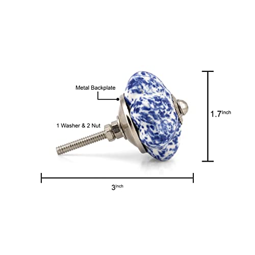 Craft Trade Ceramic Cabinet Knobs & Drawer Knobs – Kitchen Cabinet Hardware, Cupboard Handles, Dresser & Furniture Knobs – Decorative Handmade Pulls (Blue, Set of 20) - color: Blue, style: 20
