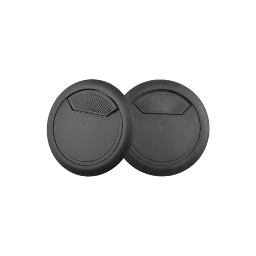 HAHIYO 2Pcs 2.4Inch/60mm Black ABS Plastic Sector-Shaped Desk Grommet Wire Grommet Cable Management Cord Hole Cover Desk Wire Hole Insert Wire Organizer for Computer Office Home Equipment System - color: Black, size: Sectorshaped-2.4in-Black-2P