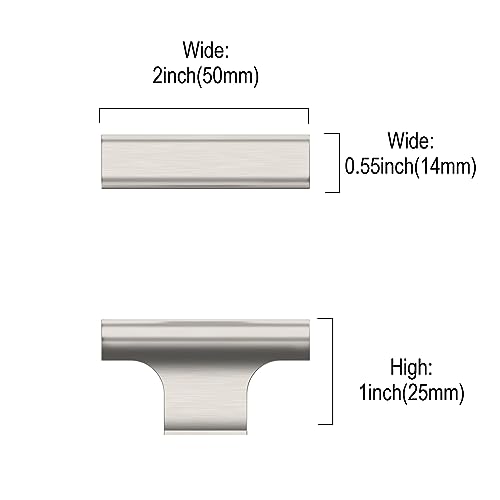 Asidrama 10 Pack Brushed Satin Nickel Kitchen Cabinet Knobs Dresser Knobs Drawer Knobs Single Hole Cabinet T Bar Pull Handles for Kitchen Wardrobe Cupboard - color: Brushed Satin Nickel, size: Single Hole Knob, style: 10 Pack