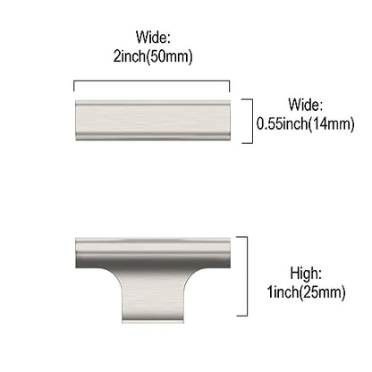 Asidrama 10 Pack Brushed Satin Nickel Kitchen Cabinet Knobs Dresser Knobs Drawer Knobs Single Hole Cabinet T Bar Pull Handles for Kitchen Wardrobe Cupboard - color: Brushed Satin Nickel, size: Single Hole Knob, style: 10 Pack