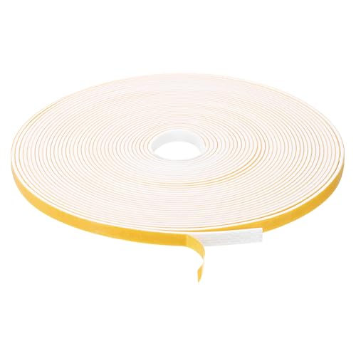 uxcell 1 Roll Foam Weather Stripping, 1/4" Wide X 1/16" Thick X 32.81 Ft Door Seal Strip Adhesive Foam Tape White Insulation Strip for Door Window - size: 1/4"x 1/16"x 32.81 Ft