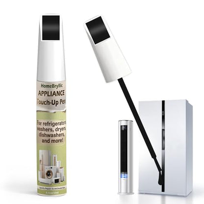 Glossy Black Appliance Repair Paint, Two in One Design Appliance Touch up Paint Pen Effective Rust Prevention, Suitable for Refrigerators,Washing Machines, Dishwashers and Other Appliances - color: Glossy black