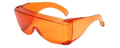 Calabria 3000 Fitover Safety Glasses with Uni-Lens – [Dark Orange Red] Wrap Around Eye Protection | Anti-Fog Scratch Resistant | Protective Eyewear - color: Dark Orange Red