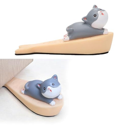 Door Stoppers for Bottom of Door Stops, Door Stop Stoppers Security Decorative, Rubber Door Stopper Wedge Holder to Keep Open Cute Cat Wedge（1 Pack）