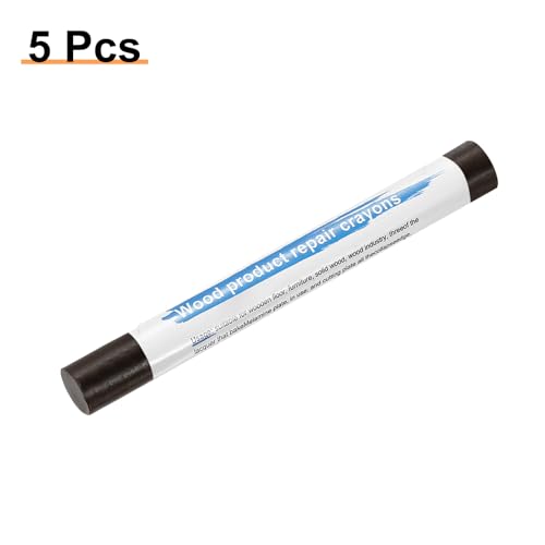 HARFINGTON 5pcs Wood Filler Sticks Wooden Wax Touch Up Furniture Repair Crayons for Scratch Hole Wood, Dark Teak - color: Dark Teak