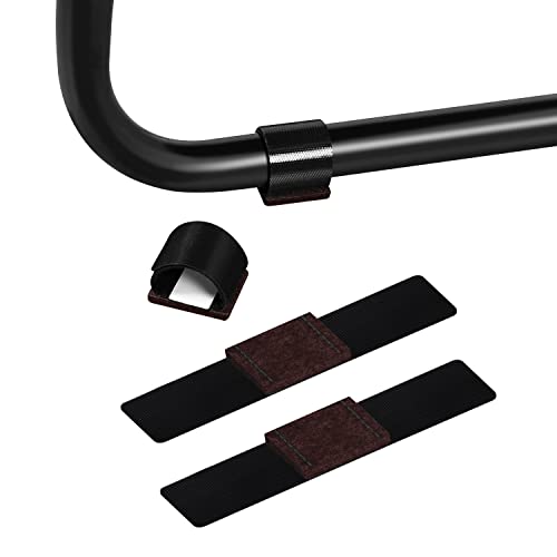 Ezprotekt 24 PCS Felt Furniture Pads with Hook and Loop Fasteners for Sled Chair Floor Protectors, Wrap-Around Felt Savers, Chair Sled Floor Glides Tubing Protectors, No Scratches No Noise (Black) - color: Black-24pcs, size: L: 1.4" X 1.2" X 5.7"